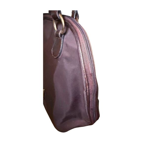 Vintage 90s Moschino by Redwall Shoulder Bag, Brown Nylon & Leather Trim - Picture 5 of 11